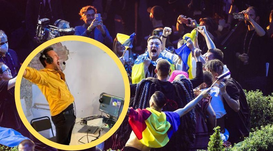 Voditelj je prenos vodil kar iz zaklonišča (foto: Profimedia/YouTube/fotomontaža)