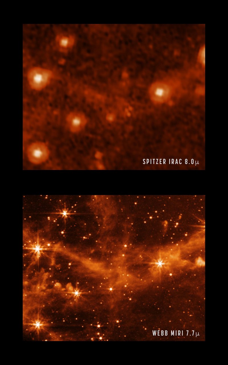 Primerjava zmogljivosti vesoljskih teleskopov Spitzer in Webb