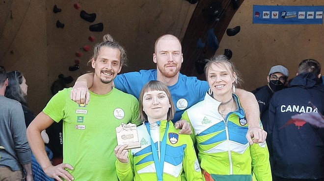 Slovenska paraplezalka na prvi tekmi svetovnega pokala pometla s konkurenco (foto: STA)