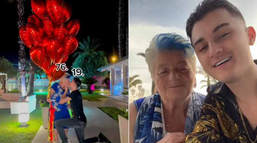 BIZARNO: mladenič zaprosil 57 let starejšo partnerko (foto: Posnetek zaslona/ TikTok)