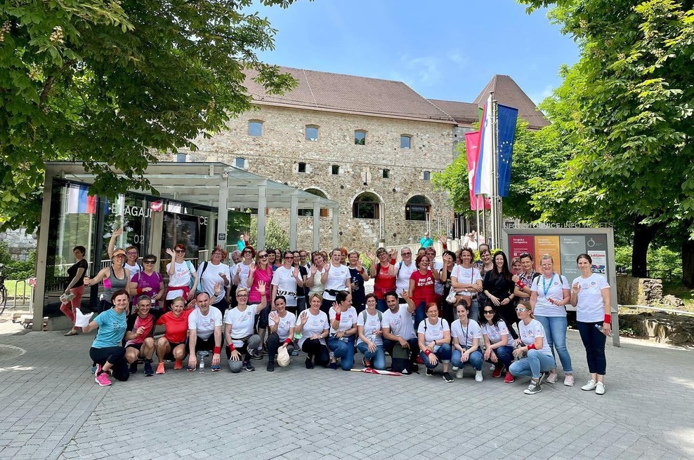 Zdravstveni delavci s tekom na grad proti kostno-mišičnim boleznim (foto: UKC Ljubljana/Facebook)