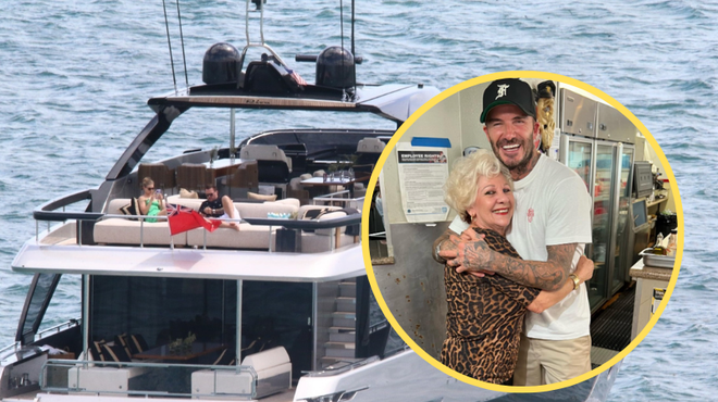 Kdo je babica, s katero se objema David Beckham? (foto: Profimedia/Facebook/fotomontaža)