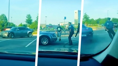 "Driftala" in se zaletela v policijski avtomobil