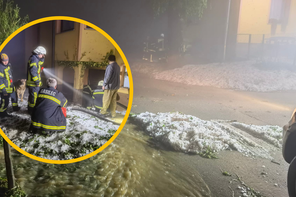 Opustošenje po toči: podrta drevesa, odkrite strehe, nekje celo odpovedali pouk (foto: Facebook/PGD Krmelj/fotomontaža)