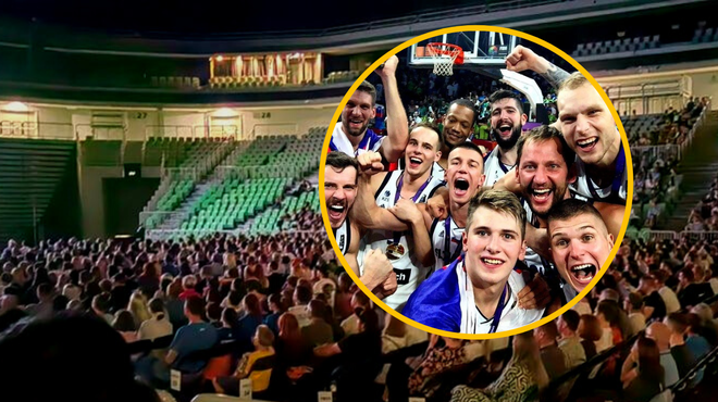 Poklon zgodovinskemu trenutku! Solze navijačev in veselje košarkarjev (foto: Uredništvo/EuroBasket/fotomontaža)
