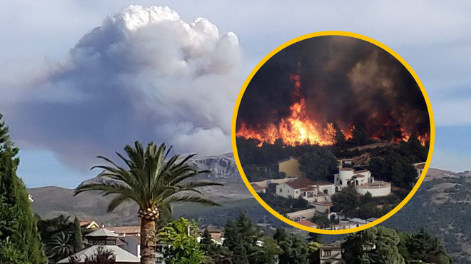 V požaru blizu znanega turističnega središča ogroženih več kot 8000 ljudi (foto: Twitter/juanmajbs/andrevautour/fotomontaža)