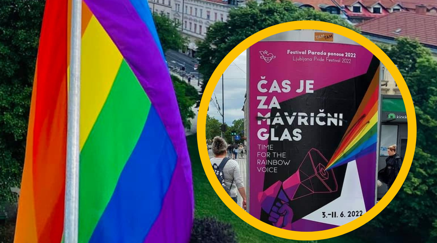 Parada ponosa letos v žalostnih barvah: popisujejo plakate in jim grozijo s solzivcem (foto: Facebook/Mladi plus/Društvo Parada ponosa/fotomontaža)