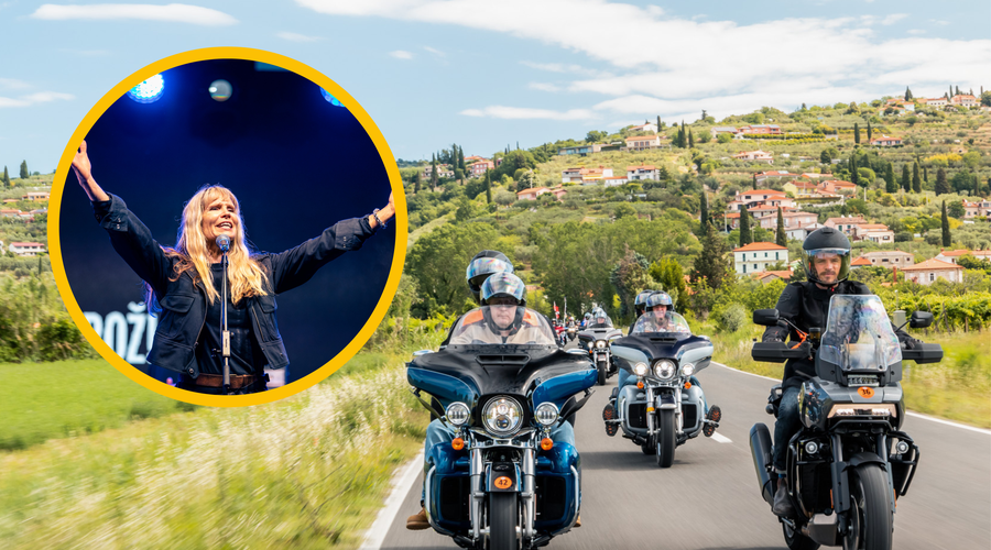 Pravnukinja ustanovitelja znamke Harley Davidson navdušena nad Portorožem! (foto: Facebook/H.O.G. Europe, Middle East & Africa/fotomontaža)