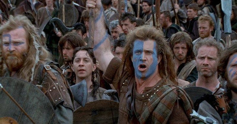 Dolgolasi bojevnik in zgodovinski borec za neodvisno Škotsko William Wallace (1270 -1305), ki ga je v filmu Braveheart upodobil igralec Mel Gibson.