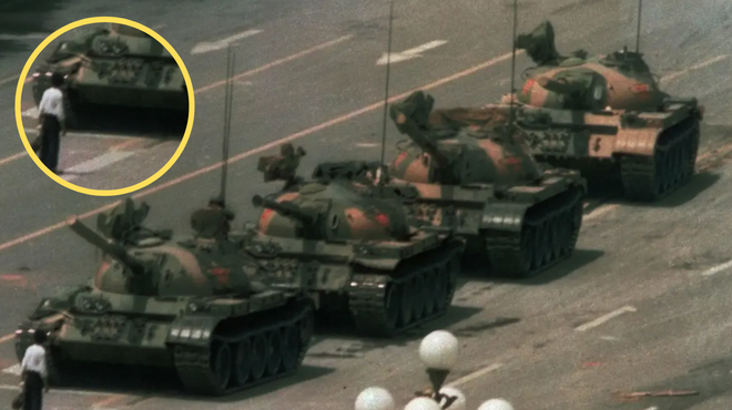Je znameniti "človek pred tankom" preživel pokol v Pekingu in kje je zdaj? (foto: Wikipedia/fotomontaža)