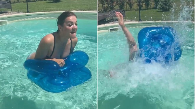 Kakšne akrobacije! Rebeka Dremelj v bazenu nasmejala do solz (foto: Instagram/Rebeka Dremelj)