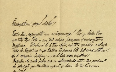 Rokopis Plečnikovega pisma dr. Jožetu Glonarju,
v katerem ga prosi za informacije o knjižnici
(NUK, zapuščina Jožeta Glonarja, Ms 1377, 1926)