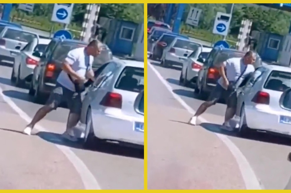 Prekipelo mu je: na meji s Hrvaško napadel drugega voznika (foto: Fotomontaža/Twitter/GP Maljevac)