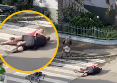Mestni redar pred zgroženimi občani s kolesa zbil in vklenil kolesarja