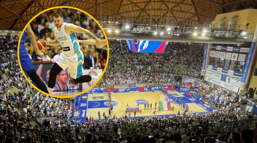 Tudi Italijani so dihali z Dončićem in Dragićem: "Če smo tu zaradi italijanske reprezentance? Ne, danes ne. Tu smo zaradi Dončića!" (foto: Facebook/Košarkaška zveza Slovenije/Športklub/fotomontaža)