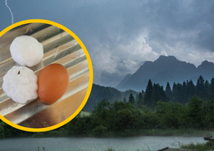 Na območju Postojne klestila toča debela kot jajce