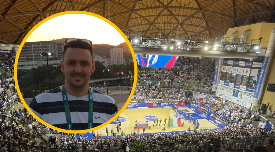 Evforija in ljubezen do košarke skozi oči športnega urednika: "Česa takega v svoji 24-letni karieri še nisem videl." (foto: Twitter/Martin Pavčnik/osebni arhiv/fotomontaža)