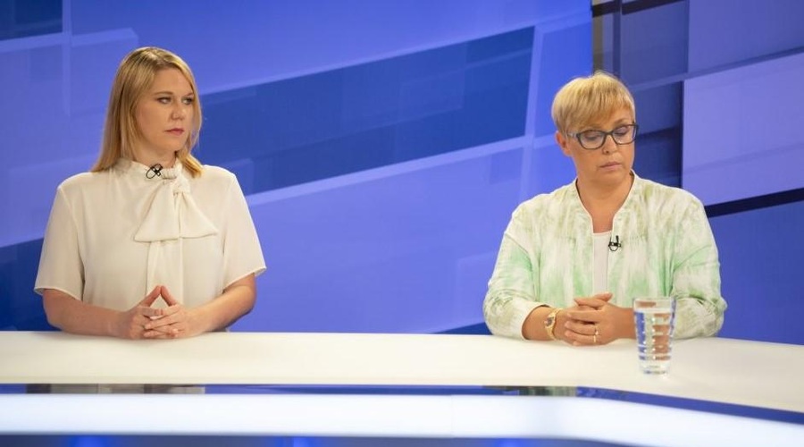 Nataša Pirc Musar v soočenju s protikandidatko: "Mi lahko nekdo prinese pručko?" (foto: N1)