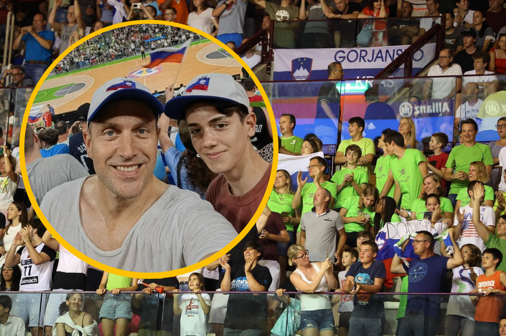 FOTO: Kdo od znanih Slovencev je na tribunah stiskal pesti za naše košarkarske junake? (foto: Facebook/Košarkarska zveza Slovenije/instagram/Jure Košir/fotomontaža)
