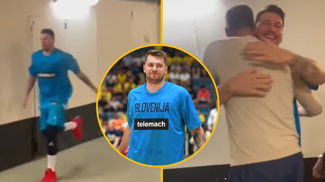 Prikupen VIDEO: Dončić ni skrival navdušenja, ko je videl svojega idola (foto: Posnetek zaslona Twitter MalinWahlberg/FIBA/fotomontaža)
