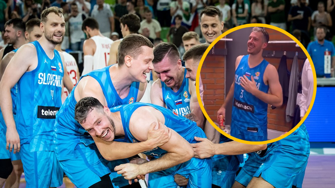 VIDEO: To je Goran Dragić v slačilnici povedal svoji zmagovalni ekipi (foto: FIBA/Posnetek zaslona Facebook Košarkarska zveza Slovenije/fotomontaža)