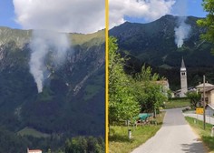 FOTO in VIDEO: Več gasilcev se v slovenskih gorah bori s hudim požarom