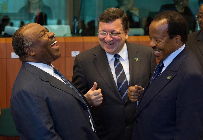 Od leve proti desni: Ali Bongo Ondimba, (Gabon. 1959), Jose Manuel Barroso (Portugalska, 1956) in Paul Biya (Kamerun, 1933)