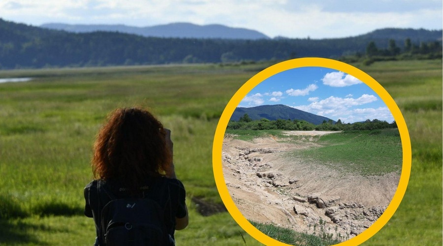Ga je kdo videl: kam je izginilo Cerkniško jezero? (foto: Facebook/Notranjski regijski park/fotomontaža)