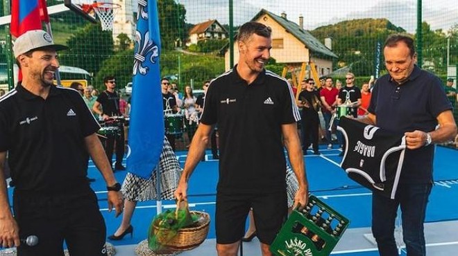 Goran Dragić otvoril igrišče, ki ga je dobila Marija Gradec (foto: Instagram/Goran Dragić)