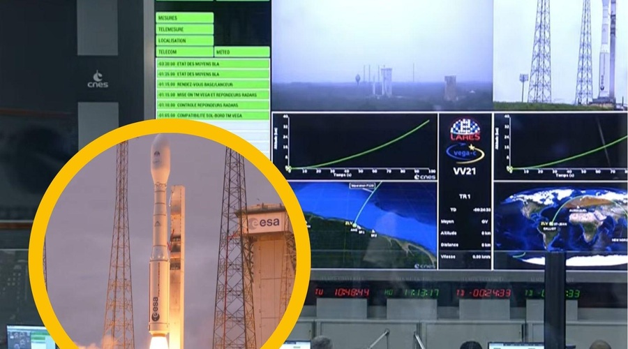 FOTO in VIDEO: Slovenski satelit TAKO poletel v vesolje (foto: Evropska vesoljska agencija/fotomontaža)