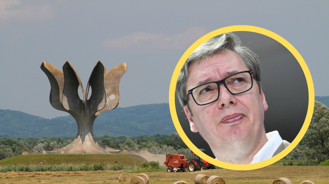 Vučićev načrt za obisk Jasenovca je sprožil pravi politični škandal (foto: Profimedia/fotomontaža)