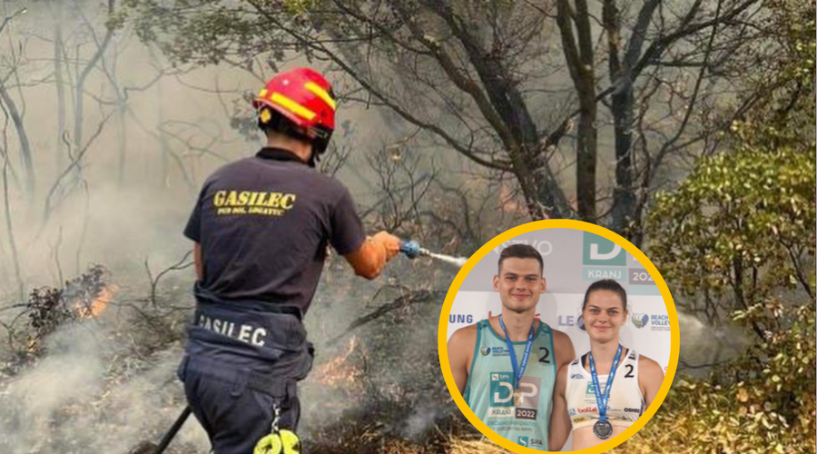 Neverjeten uspeh mladega gasilca: po vrnitvi s Krasa je dosegel še TO (foto: Twitter/ACH Volley Ljubljana/fotomontaža)