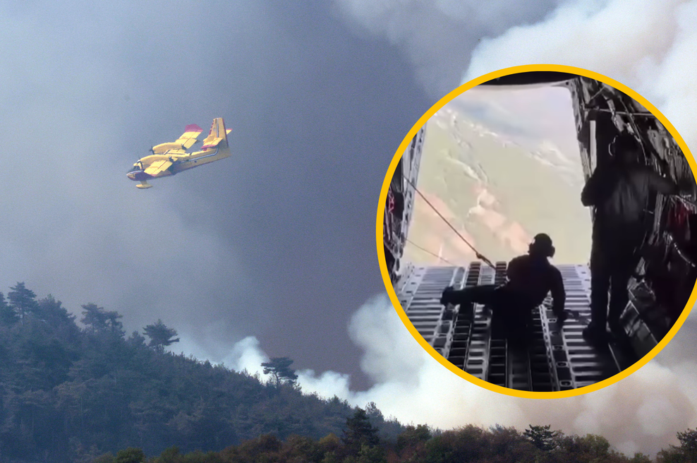 TAKO je videti gašenje velikega požara na Krasu iz letala (foto: Bobo/Posnetek zaslona/YouTube/Valahia News)