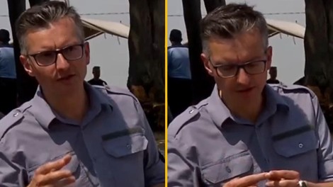 VIDEO: Šarec "strokovno" pojasnil, zakaj ni delal vodni top in postal spletna atrakcija