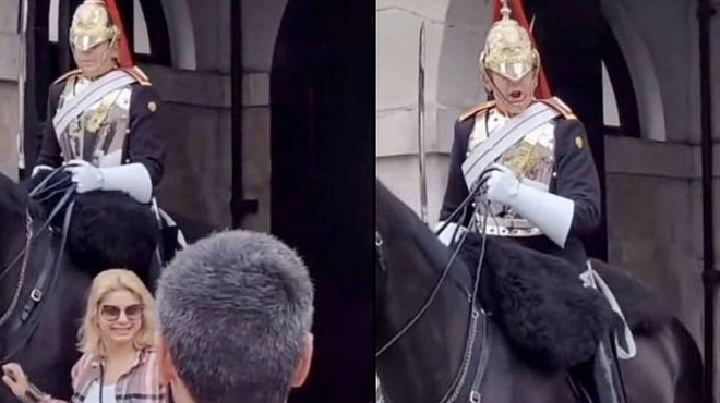 VIDEO: Kraljevi stražar vpil na turistko zaradi konjskih vajeti (foto: Ladbible)