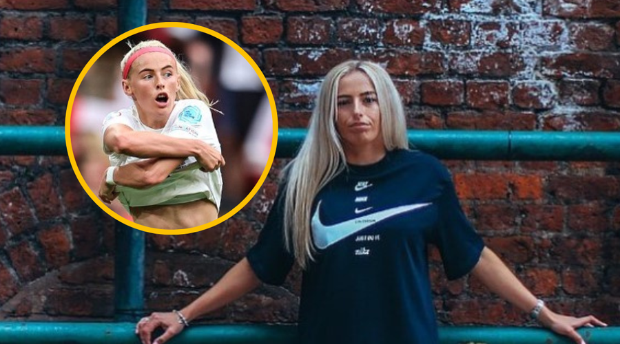 Zmagoviti zadetek proslavila tako, da je slekla majico, kar je dvignilo ogromno prahu (foto: Instagram/Chloe Kelly/posnetek zaslona/fotomontaža)