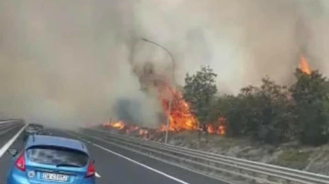 Tržaški zaliv gori! Zaradi požara zaprli avtocesto in železnico (foto: Twitter tuttoeniente7)