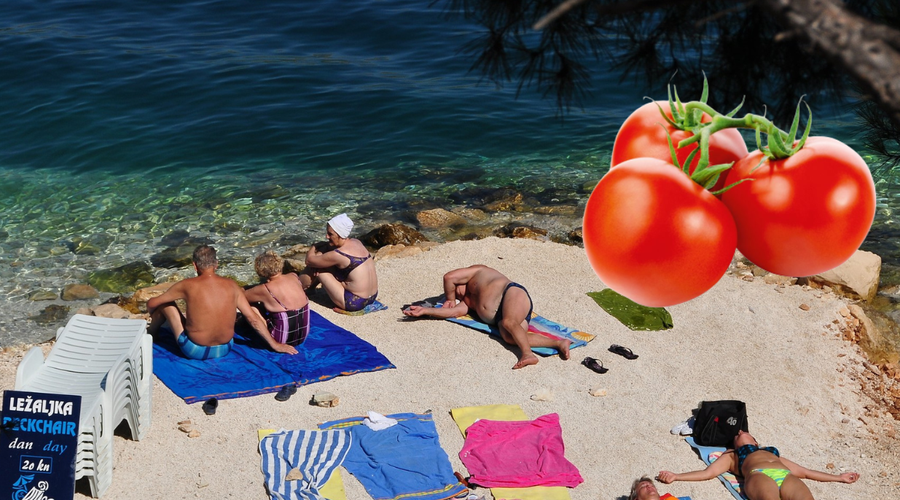Hrvati NORIJO: bomo zaradi "paradajz-turistov" zdaj vsi plačevali vstopnino za plažo? (foto: Profimedia/fotomontaža)