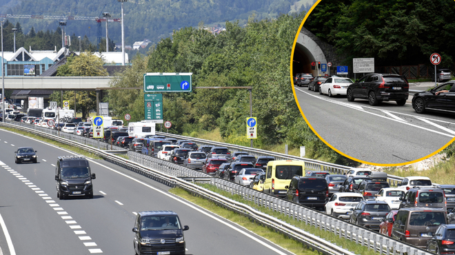 Previdno na cesti: zaprt je predor Karavanke, na mejnih prehodih vozniki čakajo tudi do dve uri (foto: Bobo/Manca Rožman/Žiga Živulovič jr./fotomontaža)