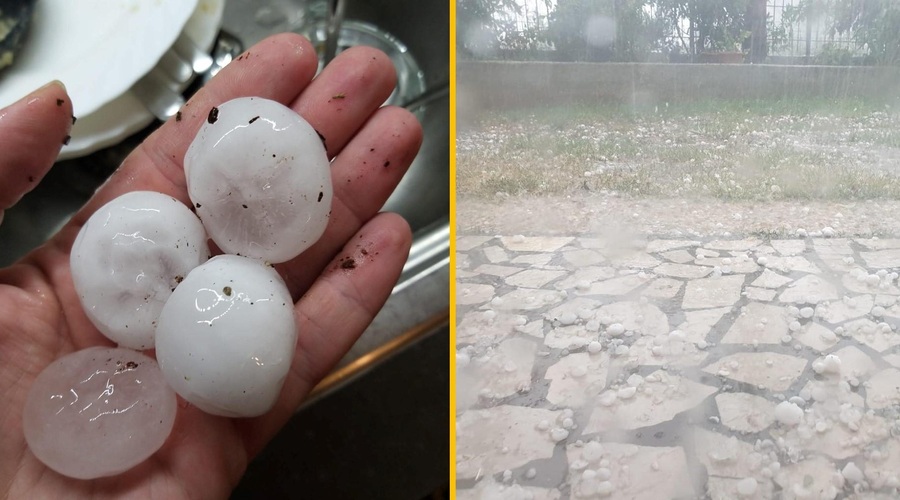 Nevarnosti še ni konec: močnejša neurja bodo zopet zajela celotno državo (možna je tudi toča) (foto: Facebook Neurje.si/fotomontaža)