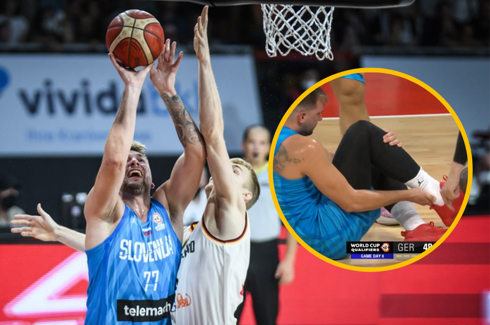 Slab dan za naše košarkarje: poškodba Dončića in nesrečen razplet tekme (foto: FIBA/Twitter BasketNews/fotomontaža)