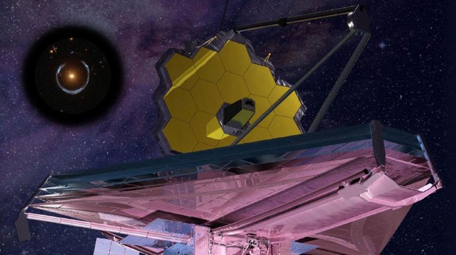 Teleskop James Webb je posnel osupljiv in zelo redek pojav. Ste že slišali za Einsteinov obroč? (foto: NASA/STScI/Spaceguy44/fotomontaža)
