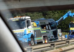 FOTO: Prometna nesreča zaprla ljubljansko obvoznico
