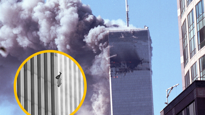 Padajoči mož: kaj se skriva za kontroverzno fotografijo, ki je nastala 11. septembra 2001? (foto: Profimedia/Twitter/justJamesPxl/Richard Drew)