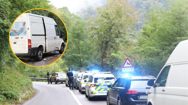 Divji lov tihotapcev migrantov v Tolminu: policija še išče POBEGLEGA voznika kombija (foto: PU Nova Gorica/fotomontaža)