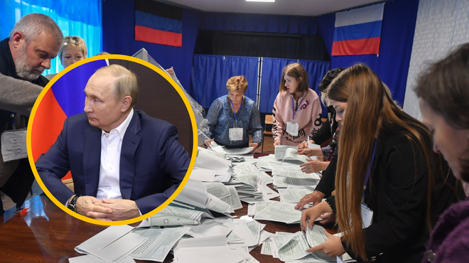 Znani so začasni rezultati referendumov: bodo Rusi priključili zasedena ukrajinska ozemlja? (foto: Profimedia/fotomontaža)
