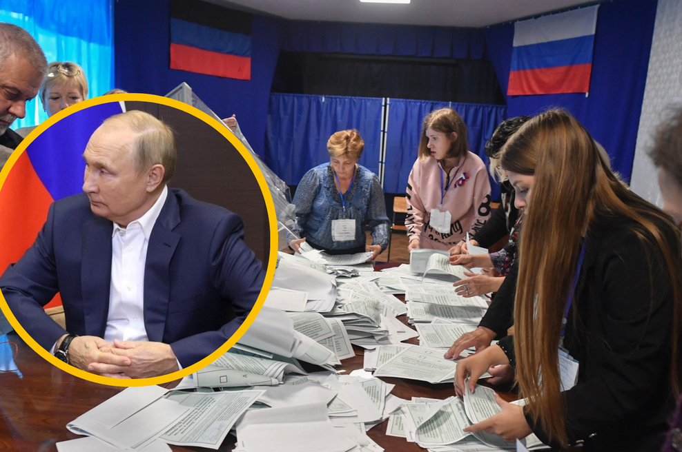 Znani so začasni rezultati referendumov: bodo Rusi priključili zasedena ukrajinska ozemlja? (foto: Profimedia/fotomontaža)