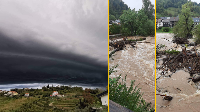 Arso izdal opozorilo zaradi nevarnosti padavin: vemo, katere reke bodo najbolj narasle (foto: Facebook/Neurje.si/fotomontaža)