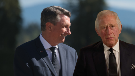 Borut Pahor ob kralju Karlu III. z nasmehom do ušes (delil je prvo neuradno fotografijo)