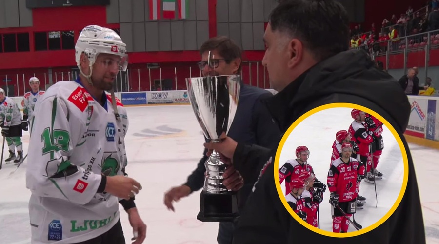 Auč, to boli! Jeseničani sanjali lovoriko, Olimpija je imela drugačen načrt (foto: YouTube/HokejTV/posnetek zaslona/fotomontaža)